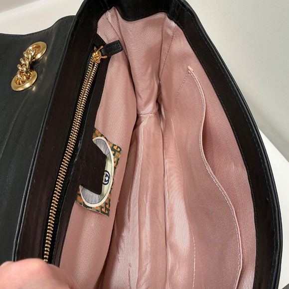 GUCCI RAJAH shoulder cross body black leather bag - Picture 10 of 11